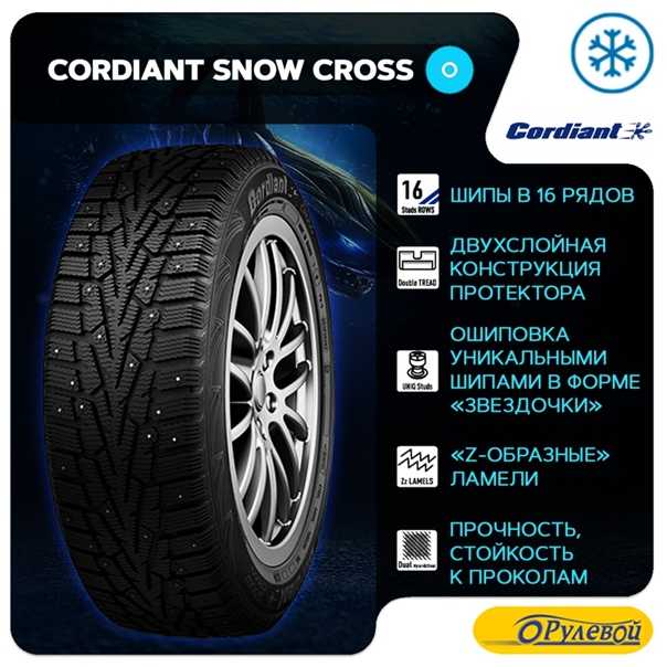 Обзор характеристик зимних шин cordiant snow cross, особенности