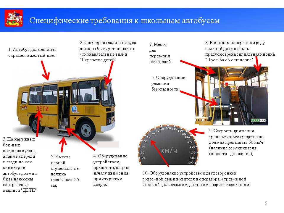 Школьный автобус требования