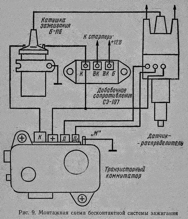 Схема зажигания газ 53 без коммутатора